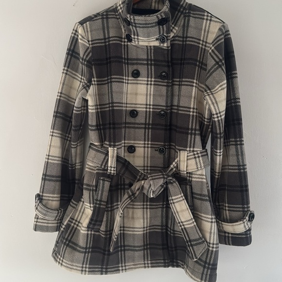 LADY HATHAWAY WOMENS DOUBLE BREASTED FLEECE BELTED JACKET SIZE L LNC - Picture 1 of 9